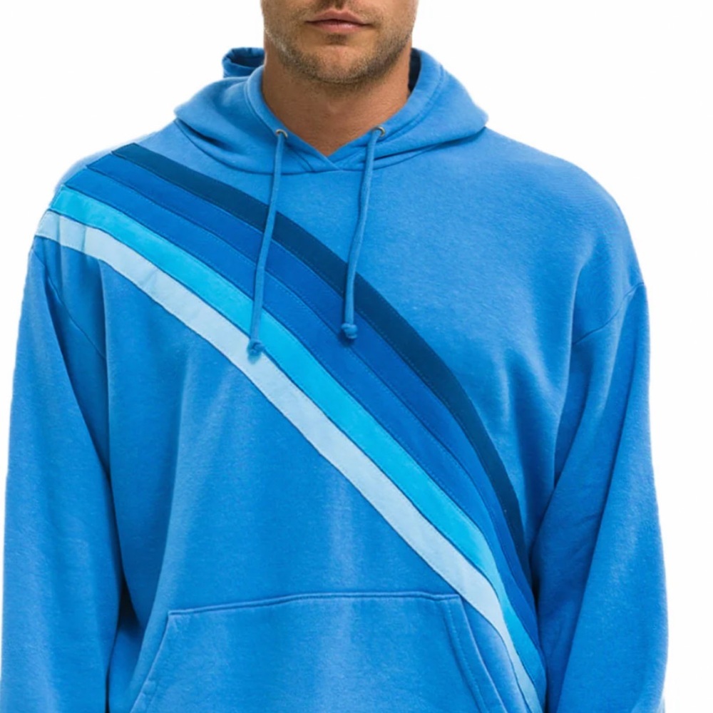 Aviator Nation Blue Gradient Stripe Hoodie